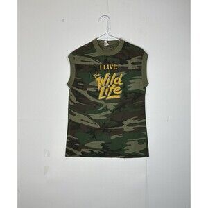 The Wild Life Movie Promo T-Shirt Camo Sleeveless Tee VTG Large USA 1980s RARE